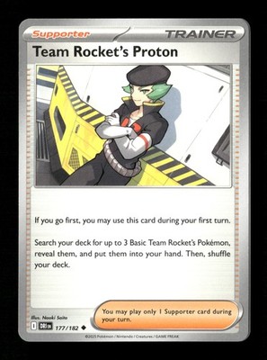Team Rocket's Proton 177/182 Non Holo Uncommon SV10: Destined Rivals NM Pokemon
