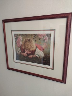 Jim Daly Artist Signed ''Her Secret Place'' Numbered244/1500 Framed Print COA 1991
