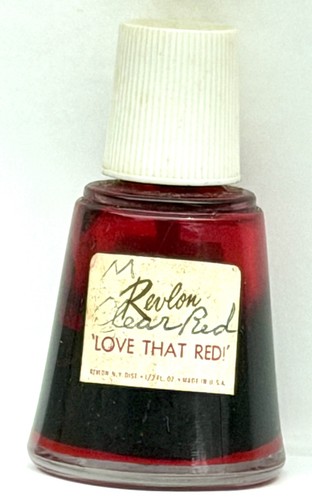 Vintage Revlon Love That Red Nail Polish 1/2 Fl Oz Bottle 1/2 Full 40s 50s 60s