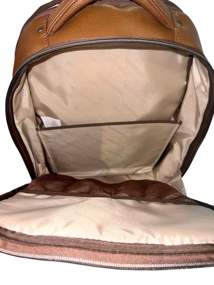 Samsonite Classic Leather Backpack Padded Computer Bag Overnight Excellent - Image 4 of 4