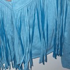 New Fringed Faux Suede Jacket~Light Blue~Boho~Western~Large — photo 3