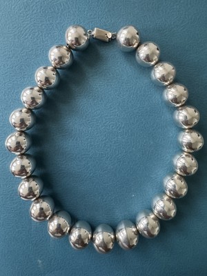 Taxco Mexico Antonio Hernandez .925 Sterling Silver Ball Bead Necklace 148 gr