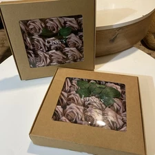 Ling's Moment 50pcs Dusty Rose Artificial Roses Flowers with Stem for DIY