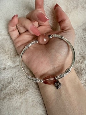 Natural crystal bangle/ bracelet in 925 silver for women