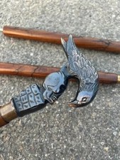 Personalized Skull Eagle Head Handle Nautical Wooden Walking Stick Handmade Cane