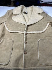 70's VINTAGE Swingster SHERPA Jacket Mens USA Beige XL