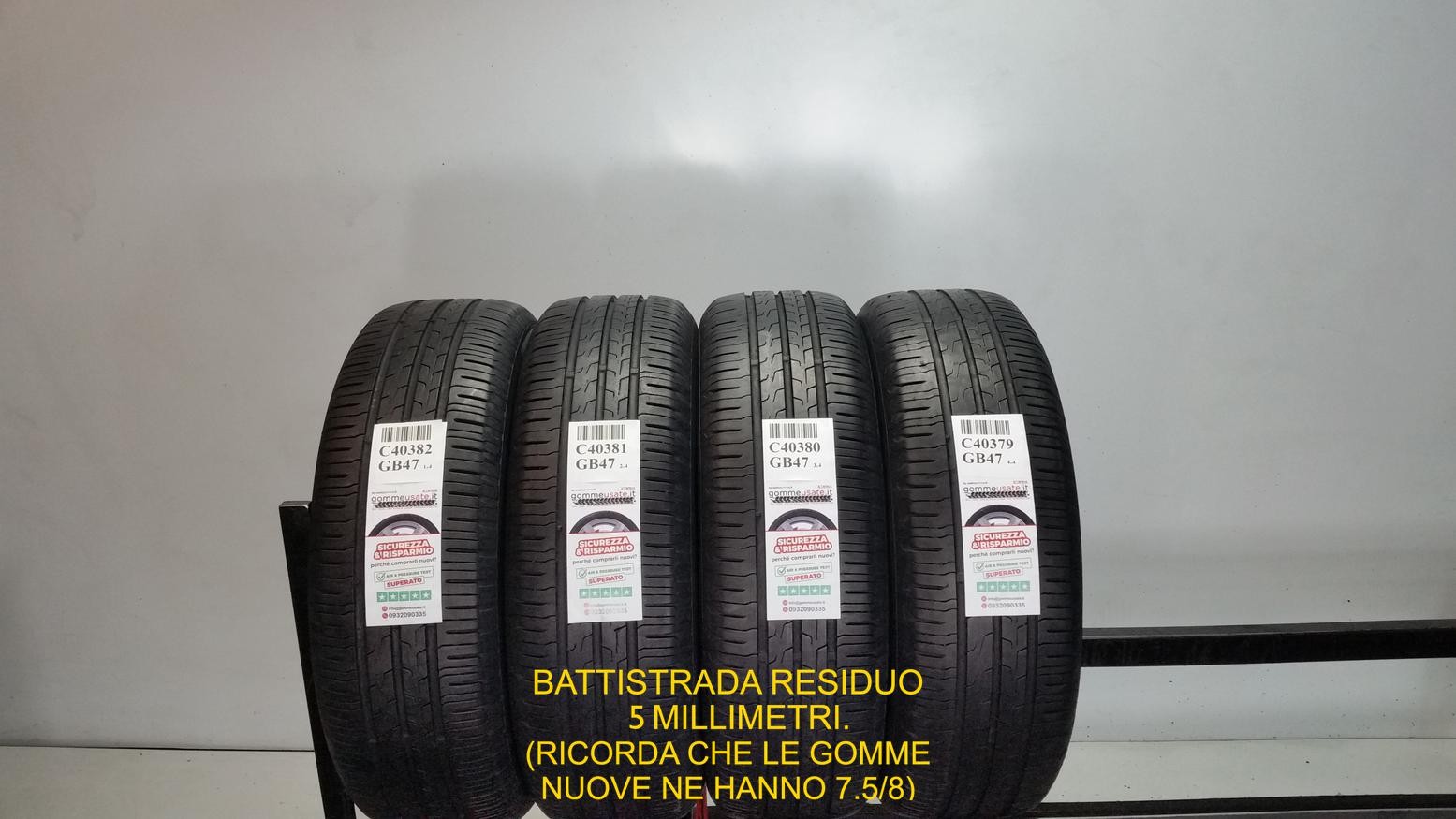 GOMME USATE 185/65R15 88H CONTINENTAL ECOCONTACT 6 PNEUMATICI USATI C40382
