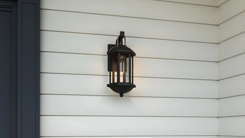 Quoizel CFD8406 Crestfield 15" Tall Outdoor Wall Sconce - Black - Picture 2 of 7