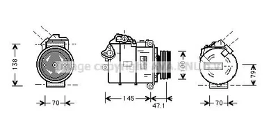 Compresseur de climatisation R 134a BWAK306 AVA QUALITY COOLING pour BMW 7 5 3 - Photo 1/4