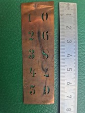 Monogramm Zahlen Schablone Kupfer  Um 1900