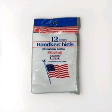 VTG Men's Handkerchiefs 12 Pack 100 Natural Cotton White Paris 16" Made USA NEW