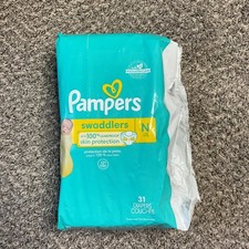 Pampers Swaddlers Baby Diapers Size N, 31 Count