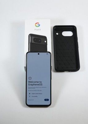DeGoogled Google Pixel 8 GrapheneOS Privacy Encrypted Unlocked Phone Black