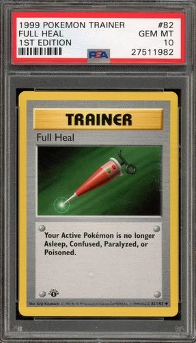 Pokemon Full Heal Base Set Shadowless 1st Edition #82 PSA 10 Gem Mint