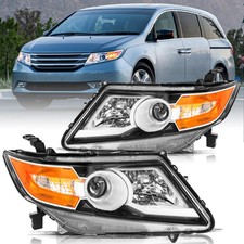 For 2011-2017 Honda Odyssey Halogen Projector Headlights Assembly Pair 11-17