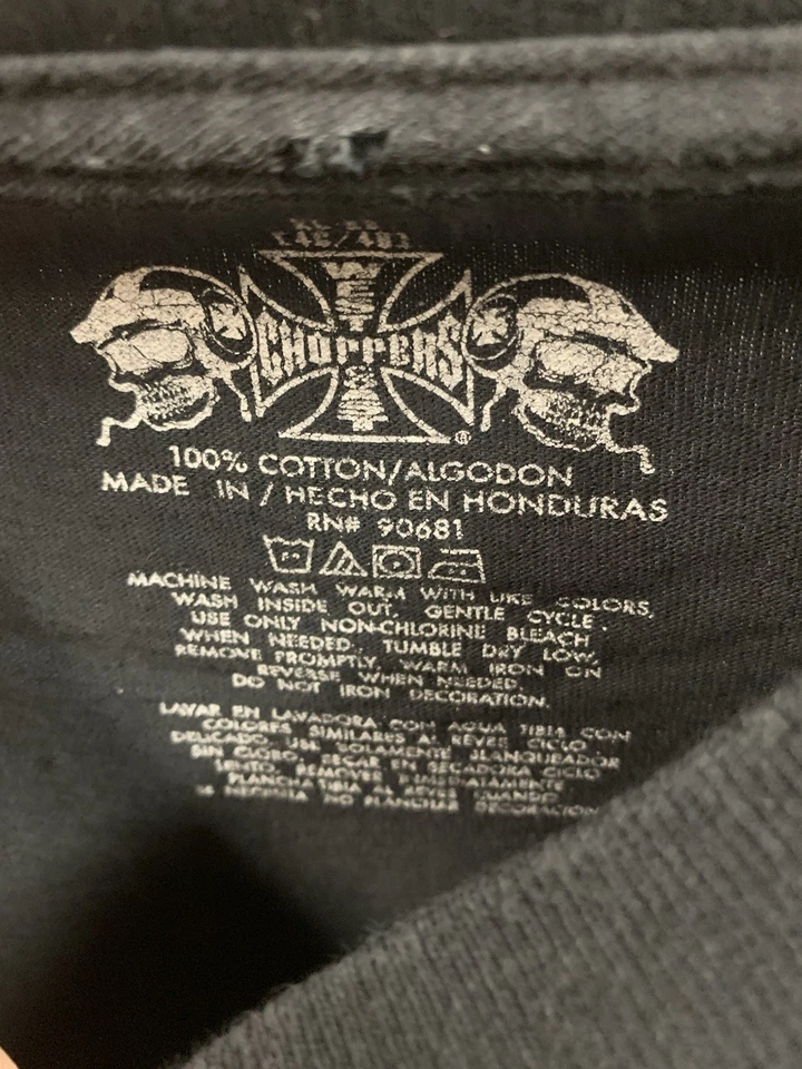 Camiseta Y2K Vintage West Coast Choppers Para Hombre XL Motociclista Cruz de Hierro Foto 4 de 4