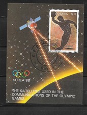 GUYANA 1988 OLYMPICS DISCUS CTO USED XF OLD SOUVENIR SHEET BILDSTEMPEL