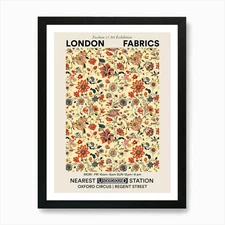 Poster Clover Chic London Fabrics F Framed Wall Art Poster Canvas Print Picture