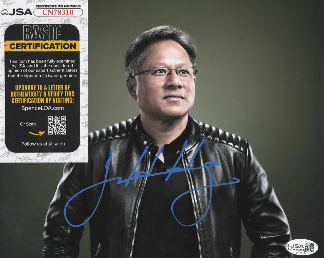 Jensen Huang Signed 8x10 Photo w/ JSA COA #CN78310 Nvidia Founder CEO
