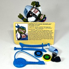 VTG 1991 Playmates TMNT Ninja Turtles Classic Rocker Leo COMPLETE ACCESSORIES