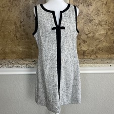 Karl Lagerfeld Paris Speckled Bow Front Sheath Dress Size 12 Knit Jacquard Chic