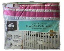 Just Born Fresh Air Crib Liner Pink White new 11416