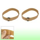 Nylon Hook Loop Closure Adjustable Yoga Mat Strap Band Khaki 50 x 2.6cm 2pcs