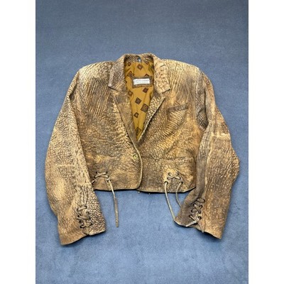Vintage 1980 s Echtes Leder German Distressed Leather Jacket Size EU 40/US 8-10