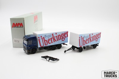 AWM MB Actros MP1 beverage box trailer truck ''Überkinger'' 70236 1:87 /AW2890