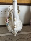 Capodimonte Large Pink Floral Design Water Pitcher Porcelain Fine Art Italy — photo 5