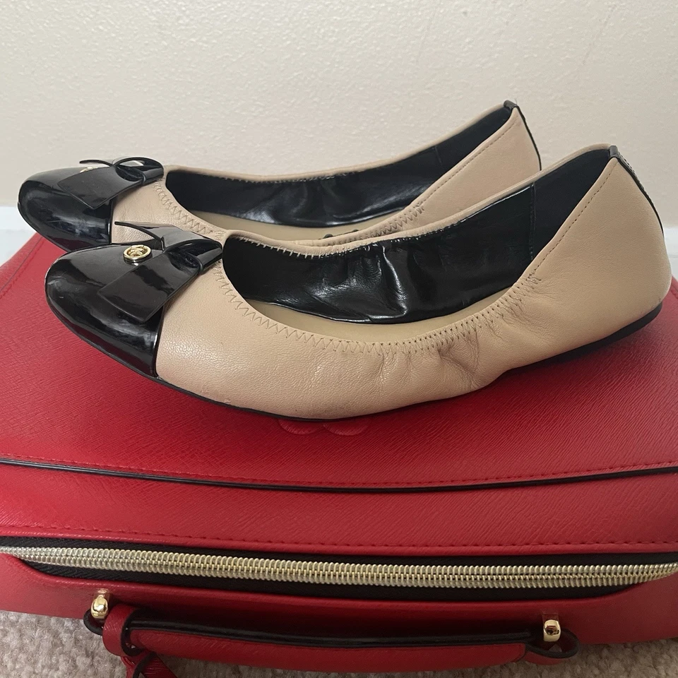 Michael Kors Women's Beige Leather Slip-On Ballet Flats Size 8M - Image 2 of 4