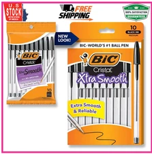 BIC Cristal Xtra Smooth Ballpoint Pen, Medium Point (1.0mm), Black, 10-Count
