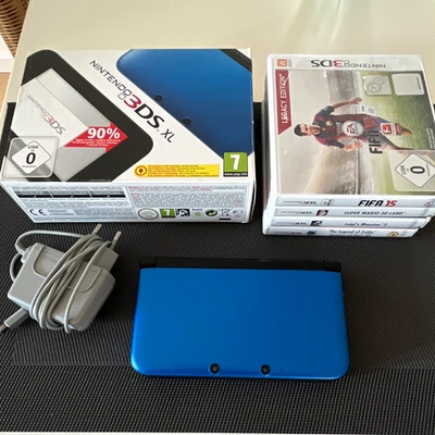 Nintendo 3DS XL Blau/Schwarz 3D PAL mit Originalverpackung, - Bild 1 von 4