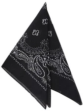 New Black Cowboy Cowgirl Costume 19" Bandana Head Scarf