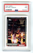MICHAEL JORDAN~1992 TOPPS PSA-9 MINT GRADED NBA BASKETBALL CARD #141 (NEW CASE)