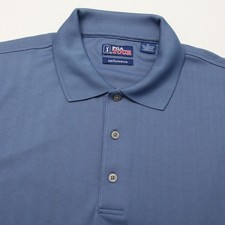 PGA Tour Polo Shirt Mens XL Blue Performance Golf Short Sleeve Logo