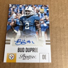 2015 Prestige AUTO ROOKIE Bud Dupree RC #201 Steelers Football Card (f3). rookie card picture