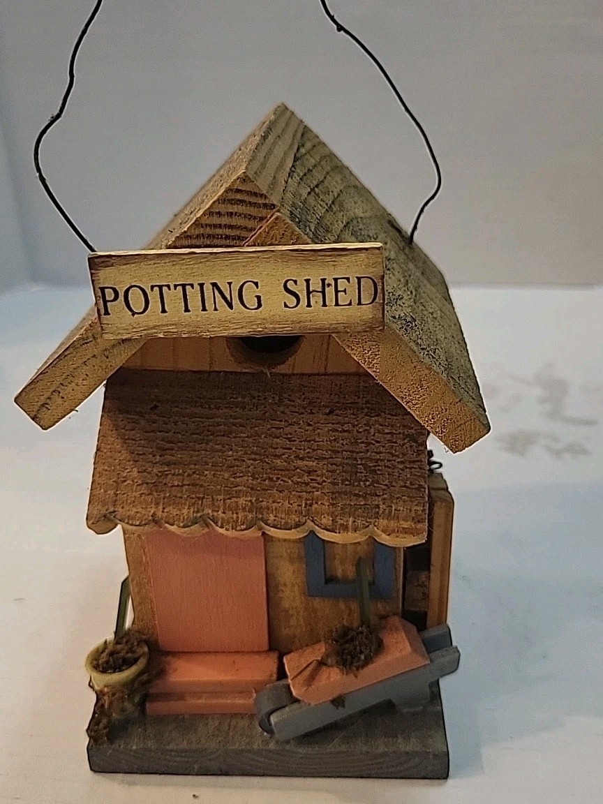 AC Moore Wooden Decorative Bird House Collectable Vintage Window/ Shelf 6.5"X 4"