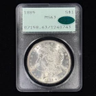 1885 $1 MS63 OGH Morgan Silver Dollar - PCGS Rattler Holder - CAC Approved