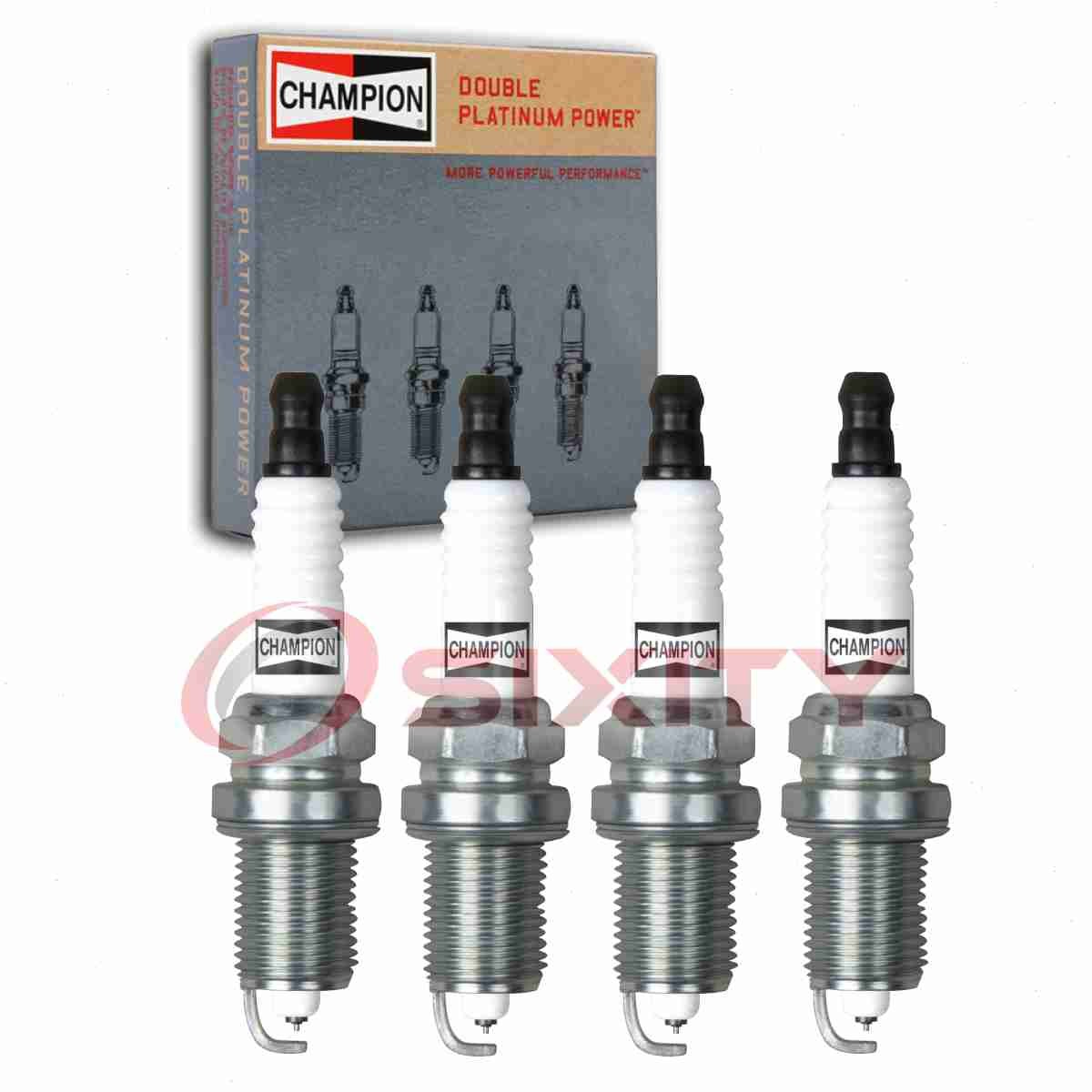 4 pc Champion Double Platinum Spark Plugs for 1991-1995 Toyota Previa 2.4L ms