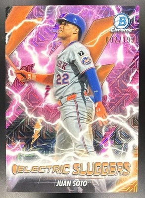 2026 Bowman Mega Box Juan Soto #ES-7 Electric Sluggers Chrome Pink Mojo /199