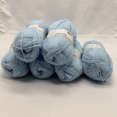 Lot 6 Zeeman Supersoft Yarn Baby Blue 50g 199m Acrylic Blend New Y10