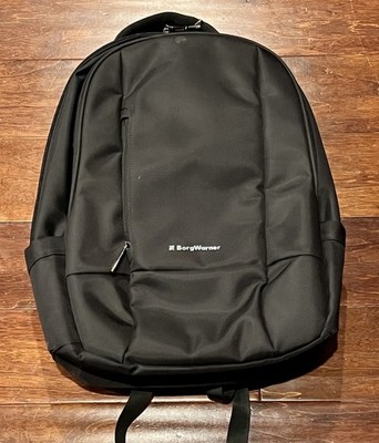Borg Warner Black Gray Multi Zip Pocket 18'' x 12.5'' x 5'' Padded Laptop Back Pack