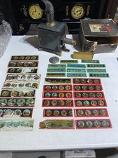 Vintage E.P ERNST PLANK German Tin Magic Lantern Viewer Projector w Glass Slides