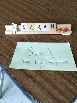 Customized Personalized Handmade Gifts- Scrabble Tile Desk Name Plate
