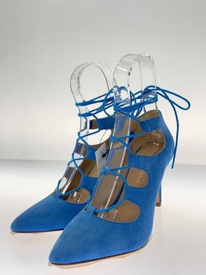 LOEFFLER RANDALL blaue Wildleder-Schnürpumps Sandale Absatz US: 7 Schuhe