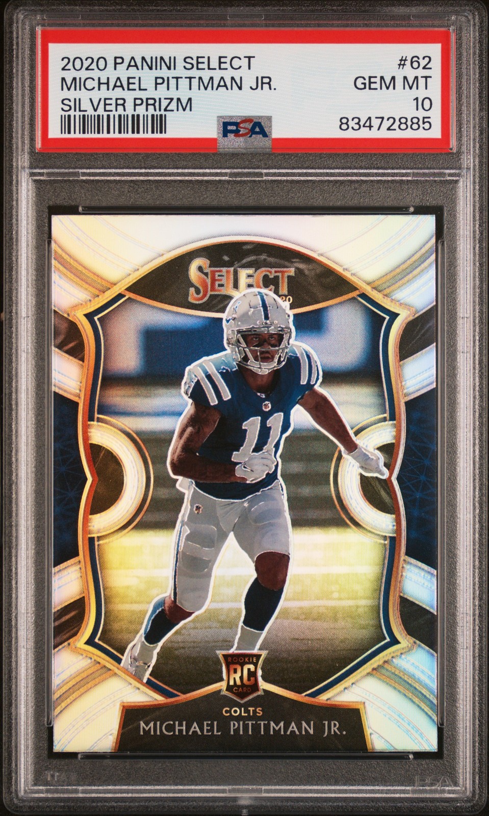 Michael Pittman Jr ROOKIE PSA 10 - 2020 Panini Select Silver Prizm #62 Gem Mint