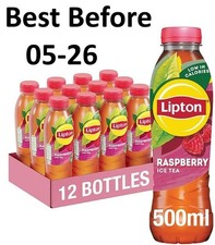 12X500ml Lipton​ Raspberry​ Bottled Ice Tea, low calorie​ soft drink BBE 05-26
