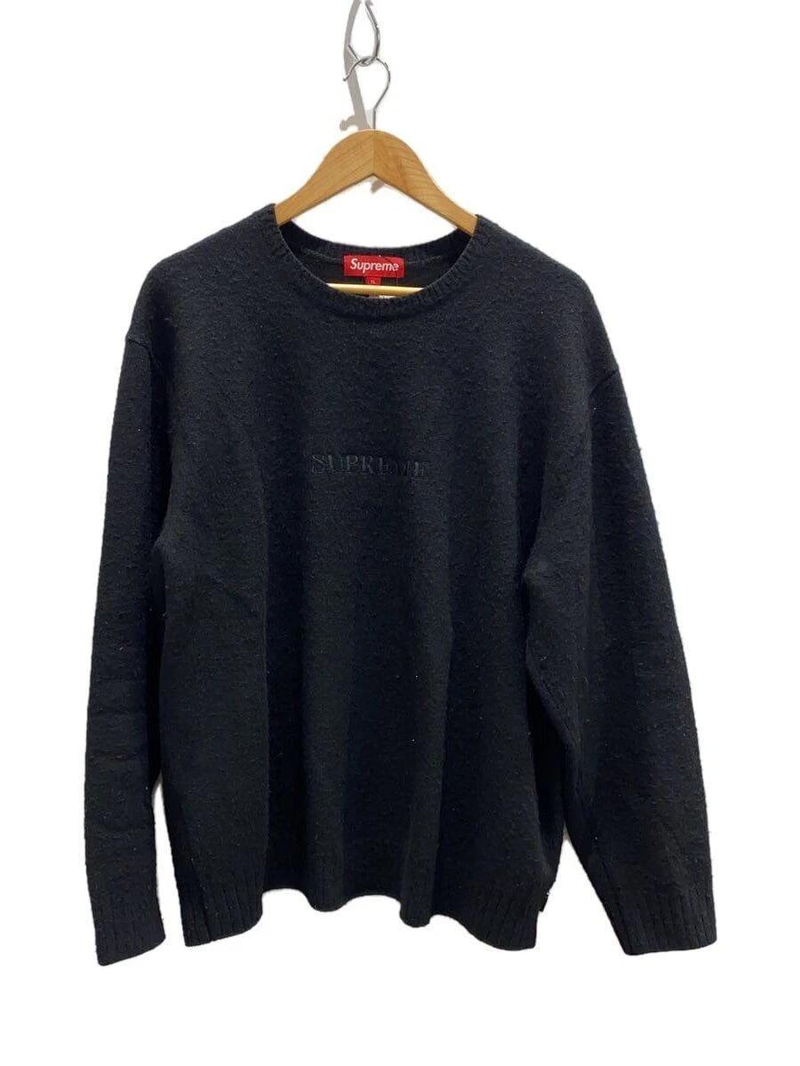 Pull tricot Supreme 23AW PILLÉ (épais XL laine noir occasion