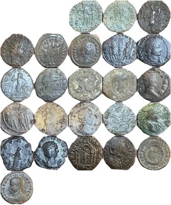 I ve Lot Of 12 Higher Quality Ancient Roman Silver And Bronze Coins